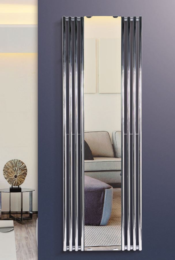 Spiegel designradiator in chroom 