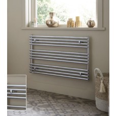 designradiator Lungo in wit of chroom voor plaatsing onder een raam