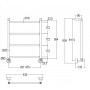 afmetingen chroomhand doekradiator met 4 buizen